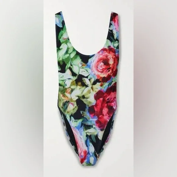 NWT Norma Kamali Women's Rose Garden Marissa One-Piece Size Medium Swimsuit - Picture 3 of 14